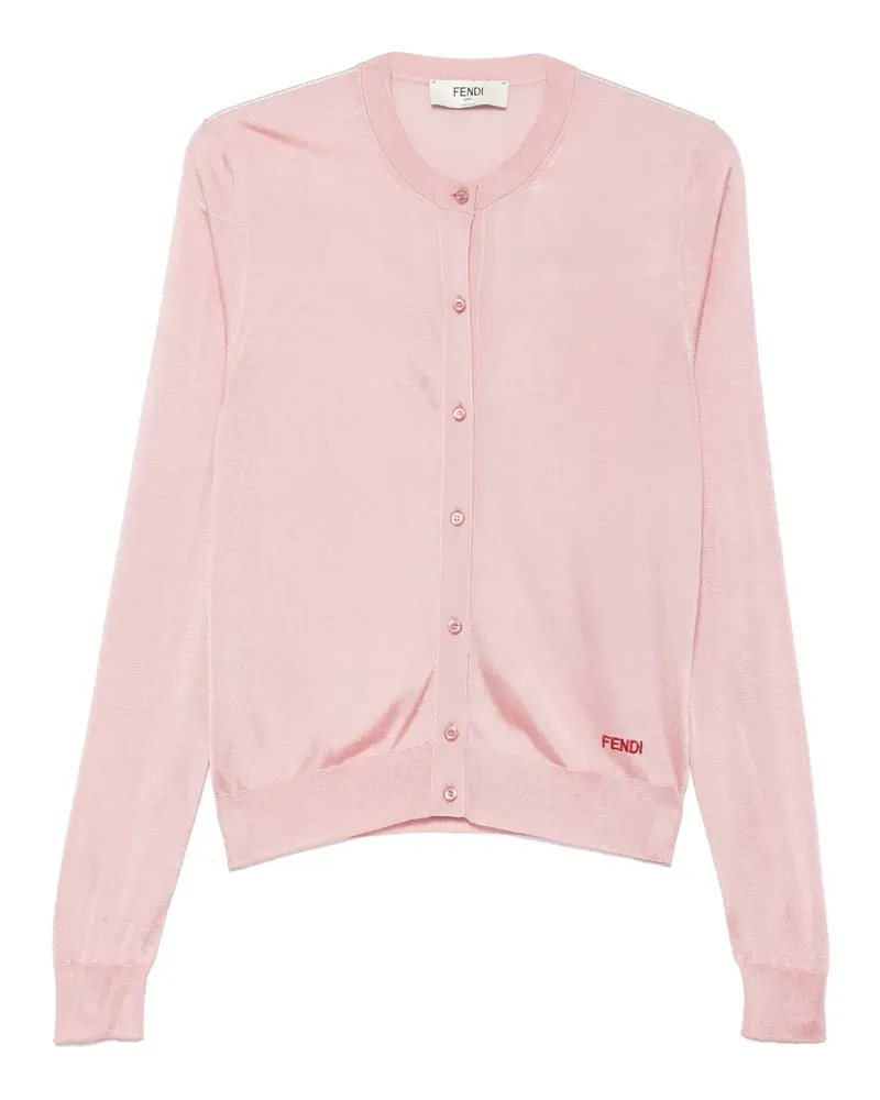 Fendi Cardigan mit Logo-Stickerei - Rosa Rosa