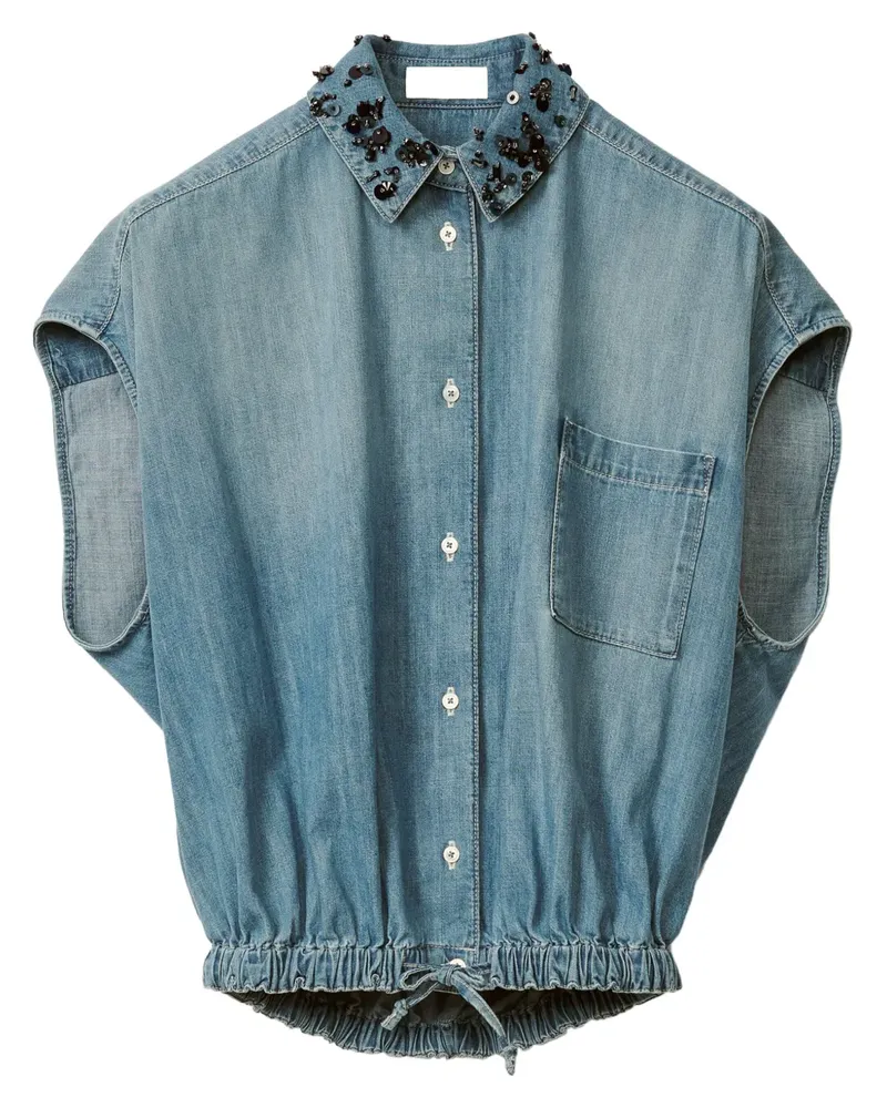 Fabiana Filippi Bluse mit Kordelzug - Blau Blau