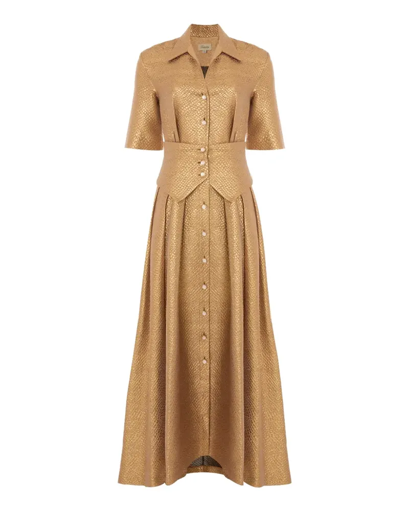 Temperley London Rita buttoned maxi shirt dress - Gold Gold