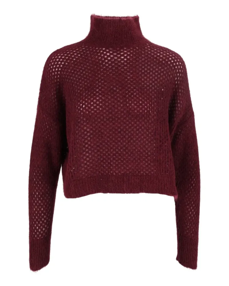 Antonelli Firenze Perforierter Pullover mit Stehkragen - Rot Rot