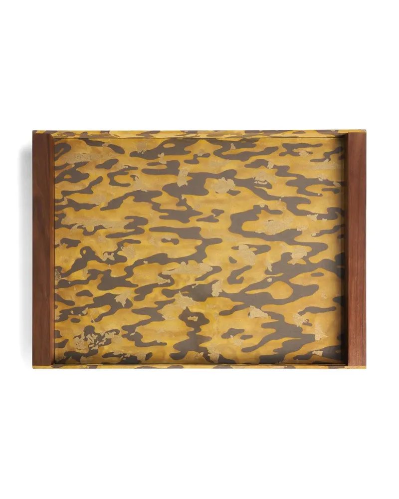 L’OBJET Fortuny Camo Isole Tablett (70cm x 50cm) - Braun Braun