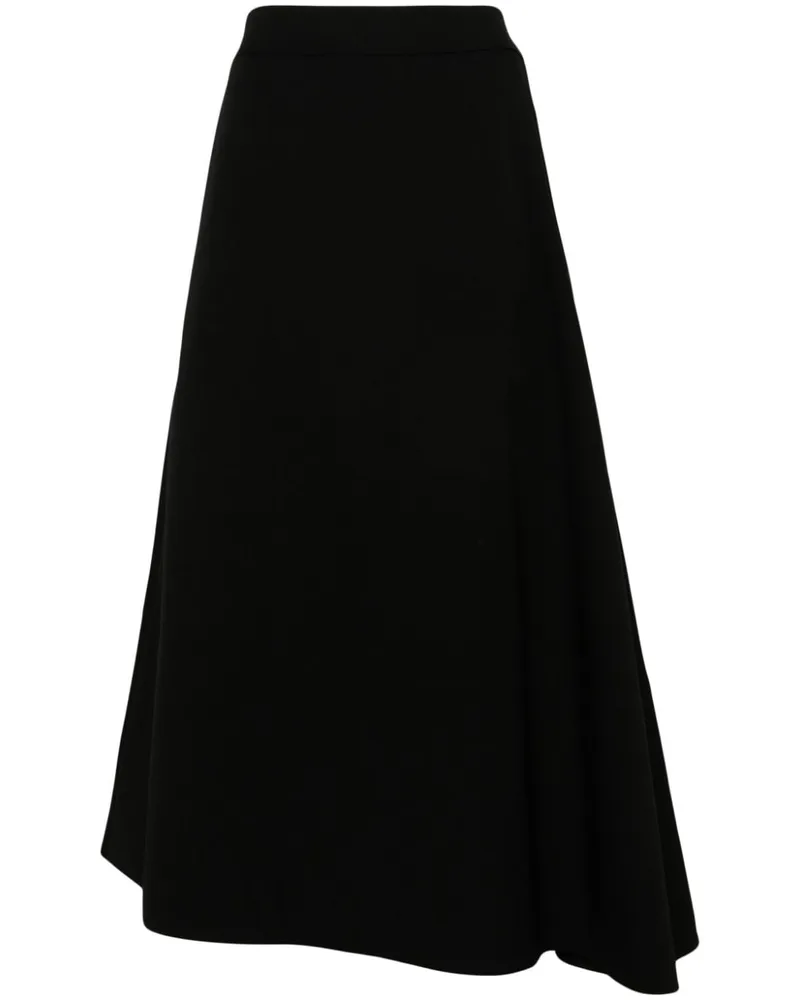 Jil Sander Asymmetrischer Midirock - Schwarz Schwarz