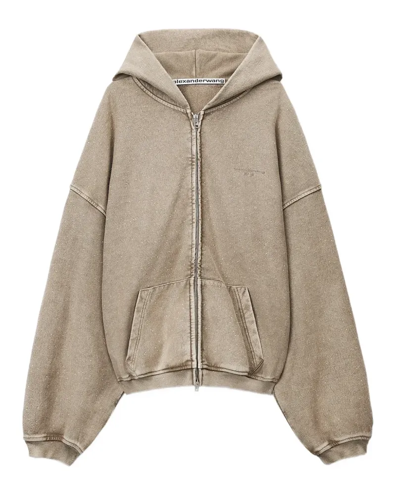 Alexander Wang Oversized-Kapuzenjacke mit Kristallen - Nude Nude