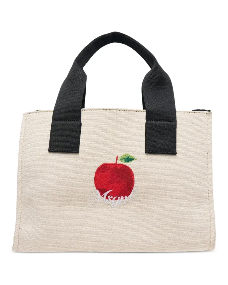 MSGM Shopper mit Stickerei - Nude Nude