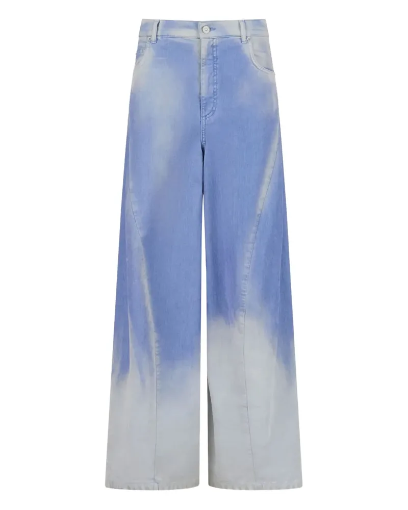 Marni Weite Jeans mit Batikmuster - Blau Blau