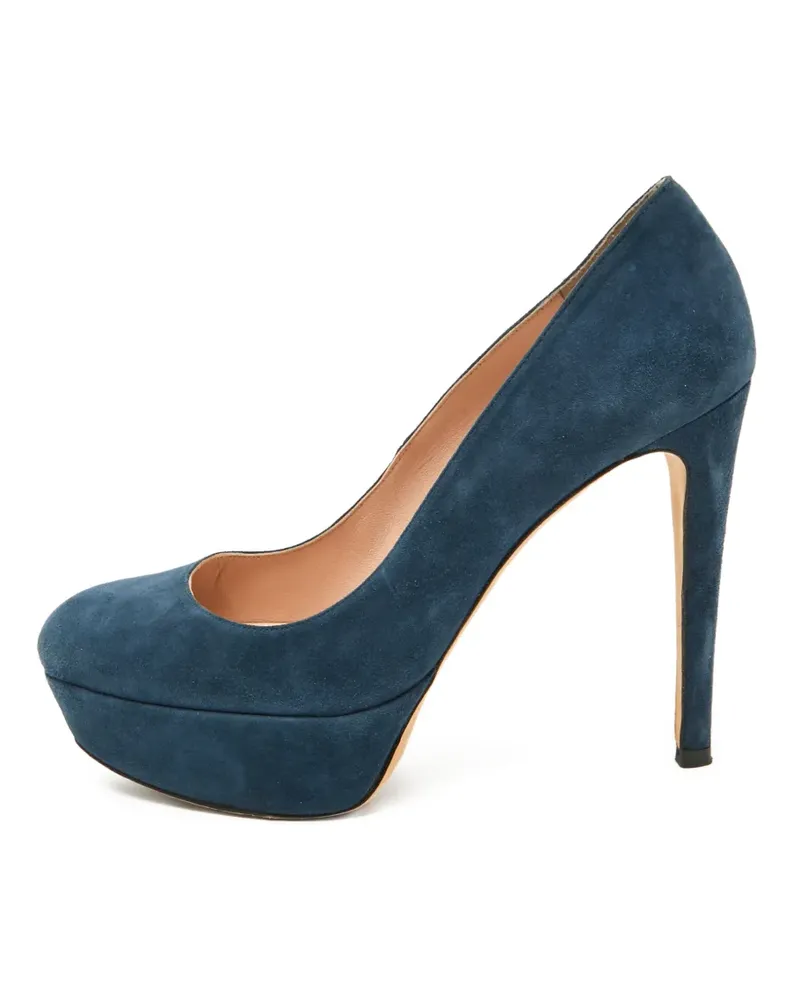Stuart Weitzman Plateau-Pumps aus Wildleder - Blau Blau
