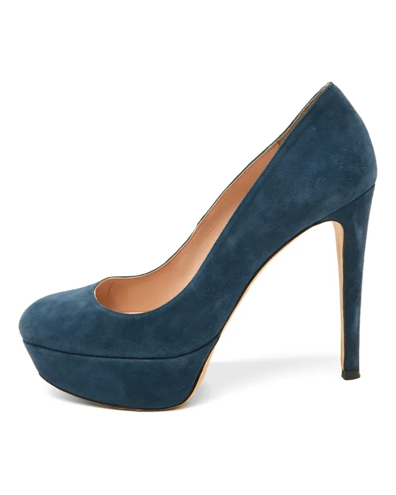 Stuart Weitzman suede platform pumps - Blau Blau
