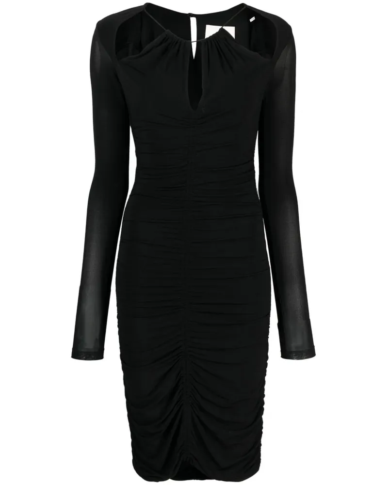 Isabel Marant Midikleid mit Spitzeneinsätzen - Schwarz Schwarz