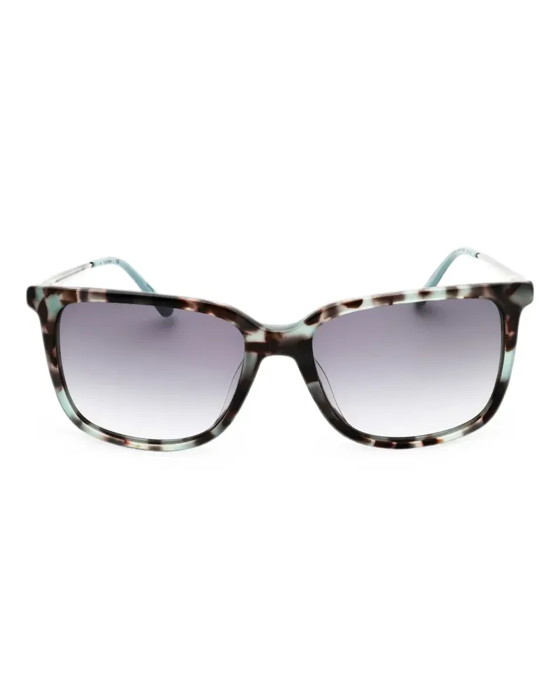 Calvin Klein Eckige Sonnenbrille in Schildpattoptik - Blau Blau