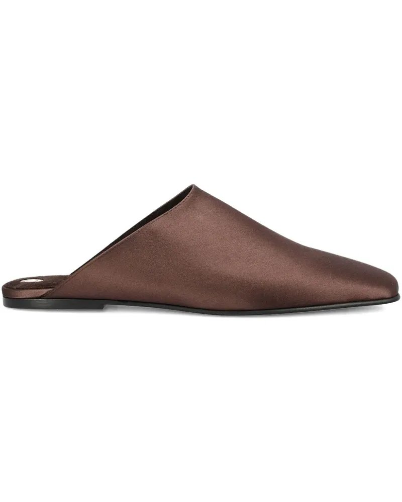 Loro Piana Mules aus Satin - Braun Braun