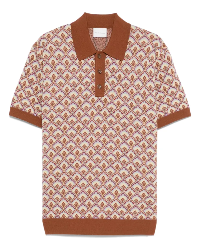 Drôle de Monsieur Le Maille Tapisserie Poloshirt - Braun Braun
