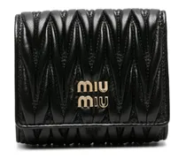 Miu Miu Portemonnaie mit Logo Schwarz