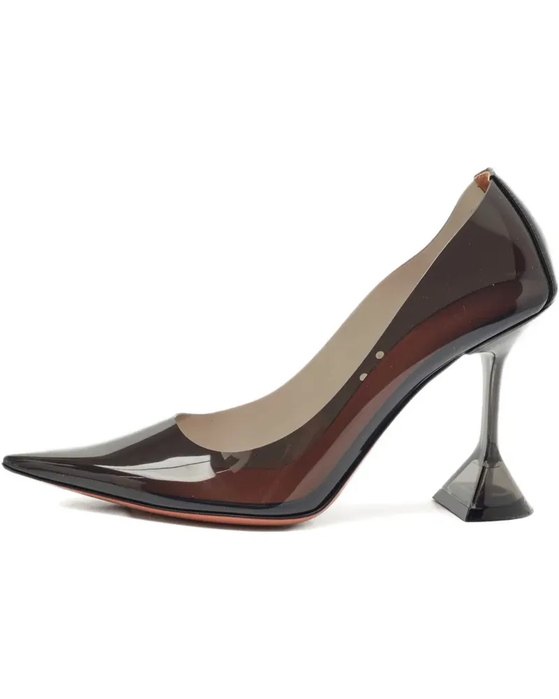 Amina Muaddi Ami Pumps mit Design-Absatz 100mm - Schwarz Schwarz