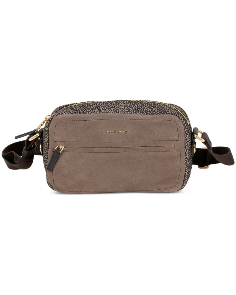 Borbonese O.P. Umhängetasche mit Print - Braun Braun