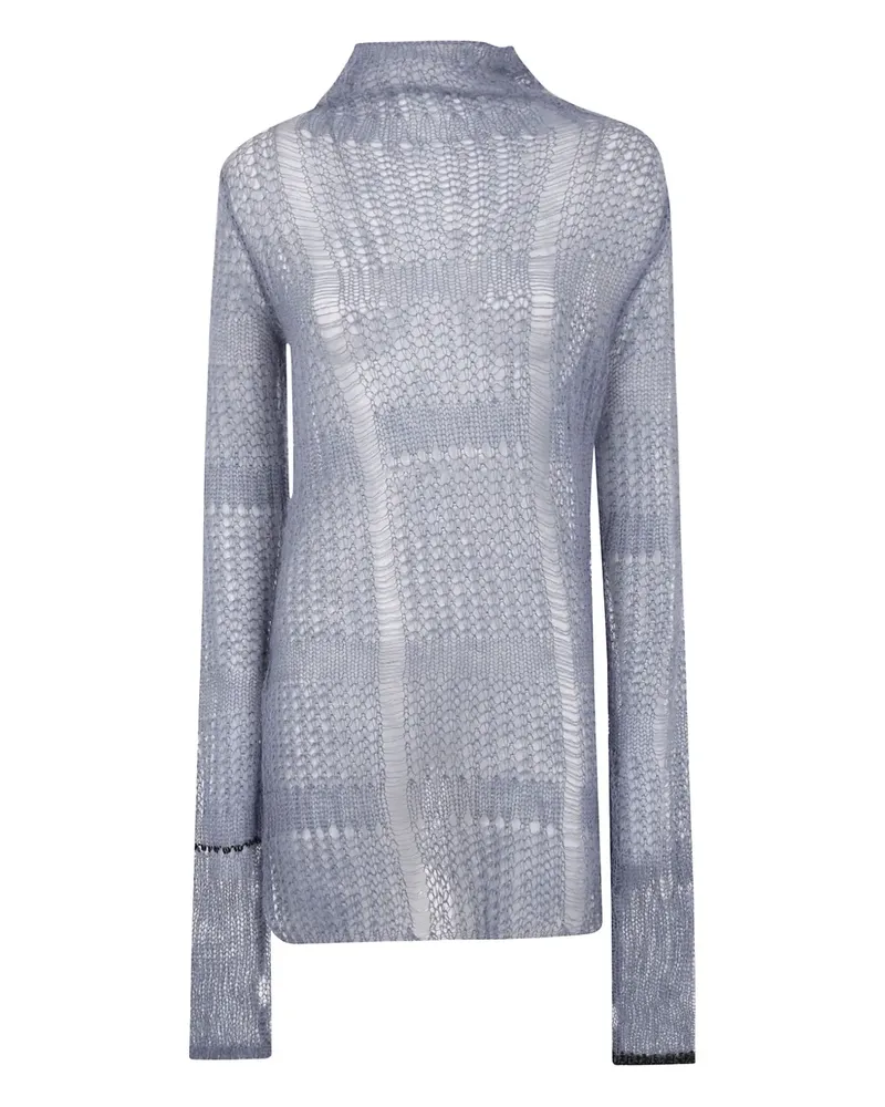Yohji Yamamoto Pullover mit Lochstrickmuster - Blau Blau