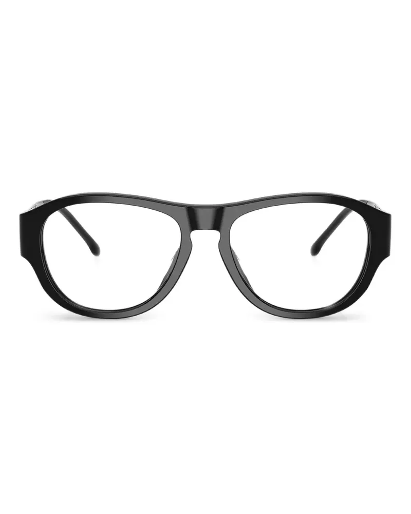 Diesel Pilotenbrille mit Logo-Schild - Schwarz Schwarz