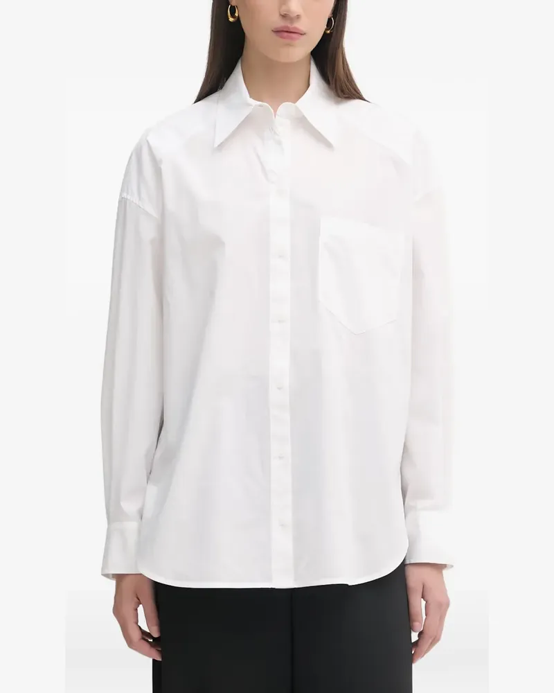 Patrizia Pepe logo-patch oversized shirt - Weiß Weiß