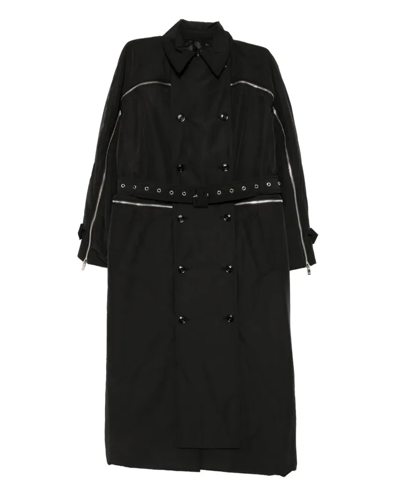 Rokh Zweireihiger Trenchcoat - Schwarz Schwarz