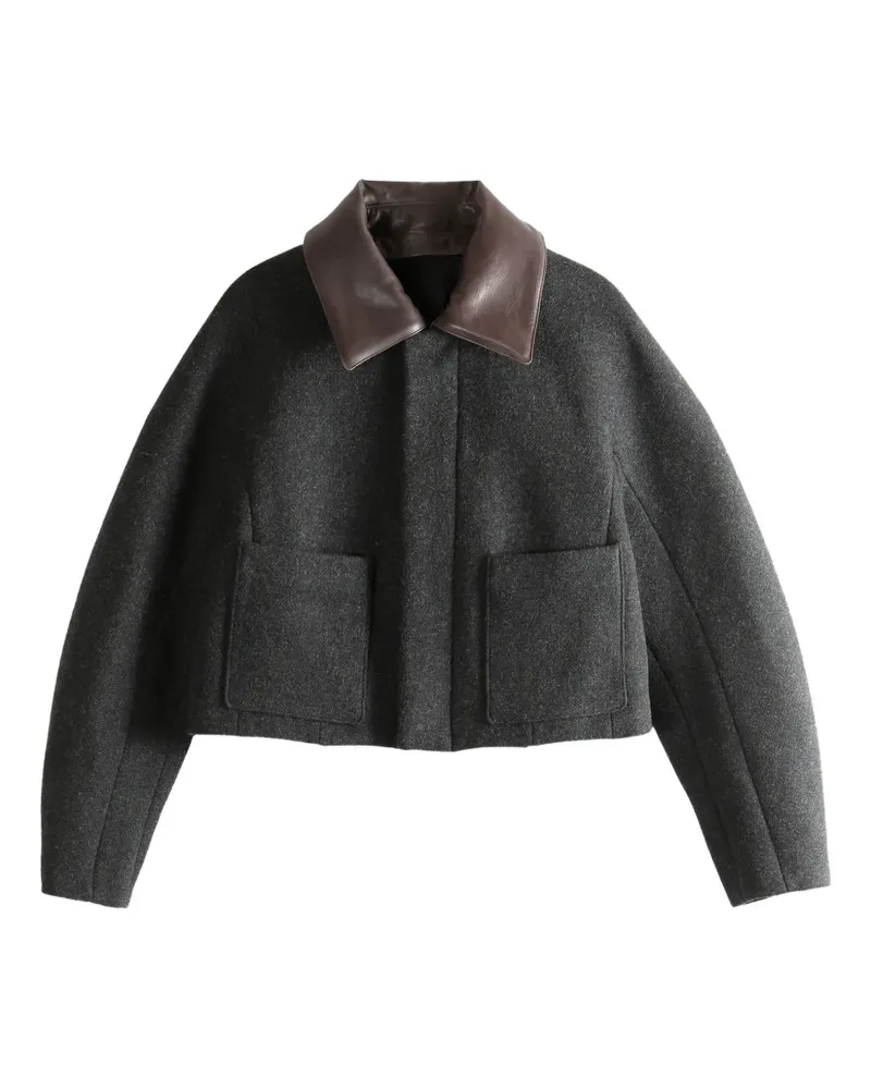AURALEE pocket collared jacket - Grau Grau
