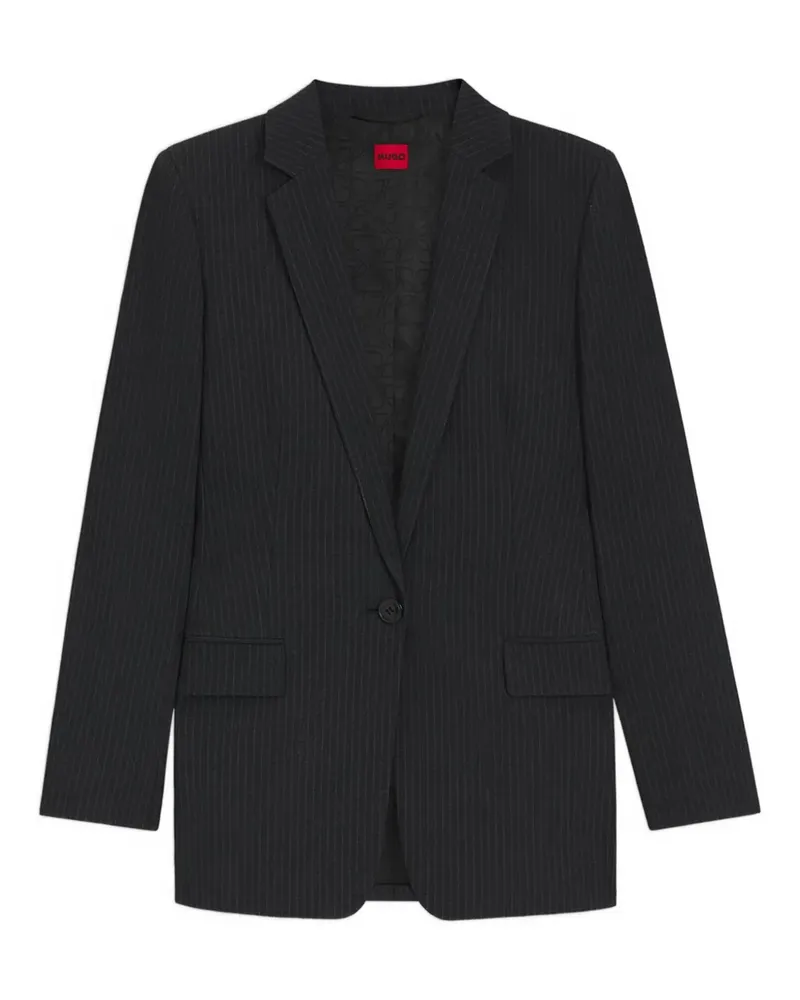HUGO BOSS pinstripe single-breasted blazer - Schwarz Schwarz