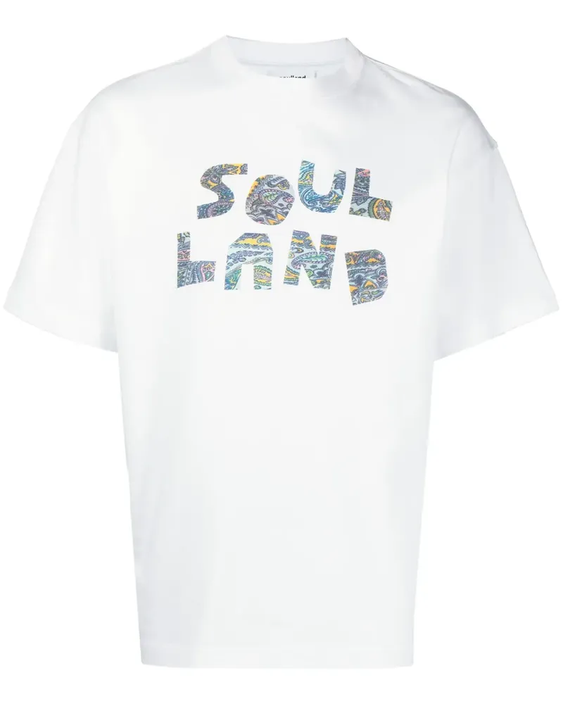 Soulland T-Shirt mit Paisley-Logo - Weiß Weiß