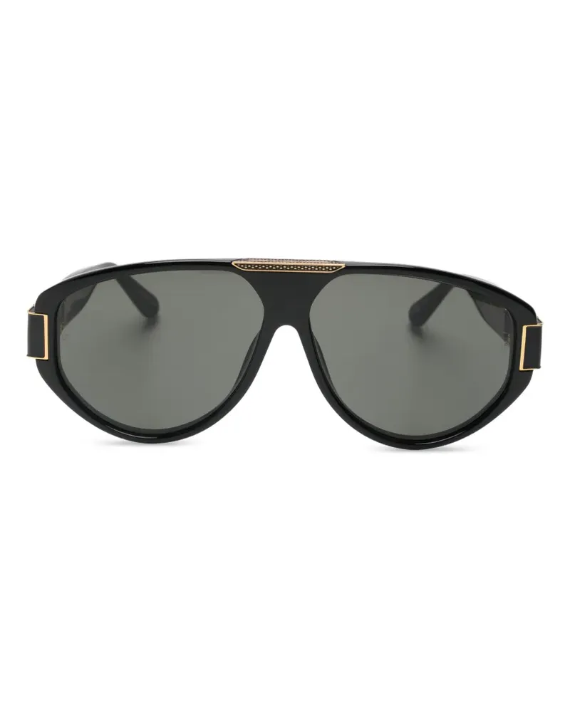 Linda Farrow Rowan Sonnenbrille mit Kette - Schwarz Schwarz