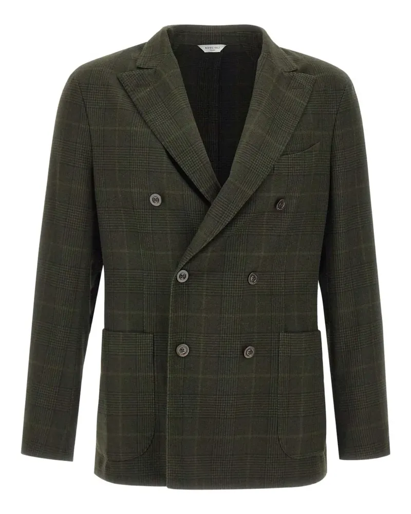 Boglioli peak-lapel check blazer - Grün Grün