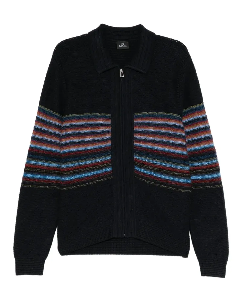Paul Smith Gestreifter Cardigan mit Reißverschluss - Blau Blau
