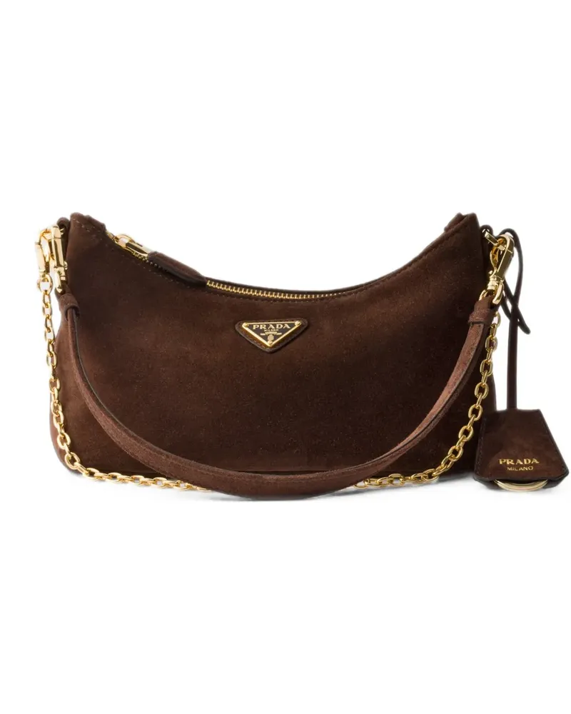 Prada Schultertasche aus Wildleder - Braun Braun