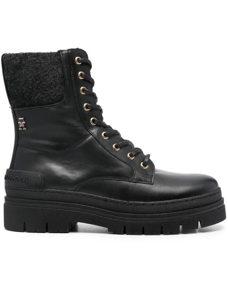 Tommy Hilfiger Stiefel aus Filz Schwarz