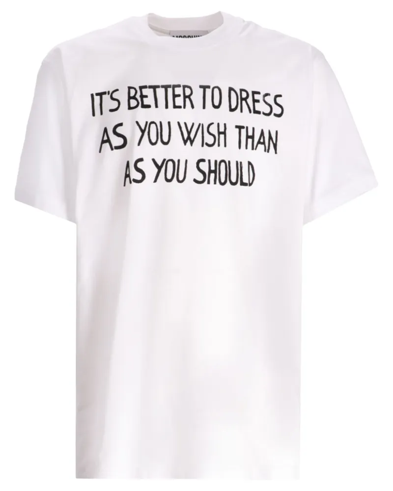 Moschino T-Shirt mit Slogan-Print - Weiß Weiß