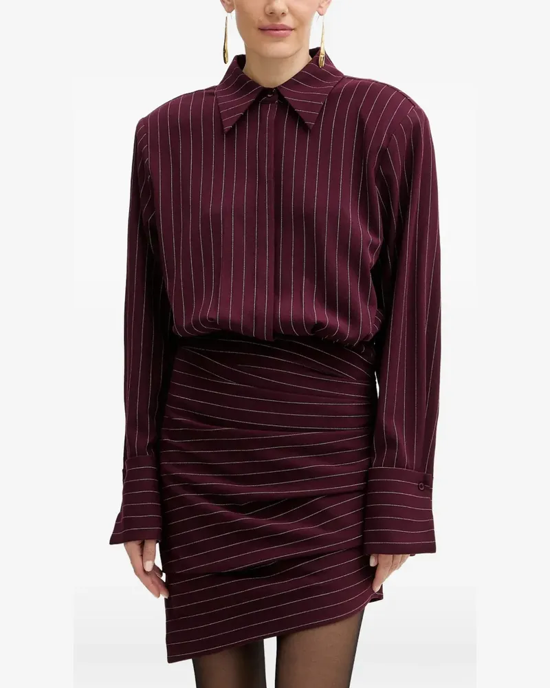 Retrofête Narine pinstripe point-collar dress - Rot Rot