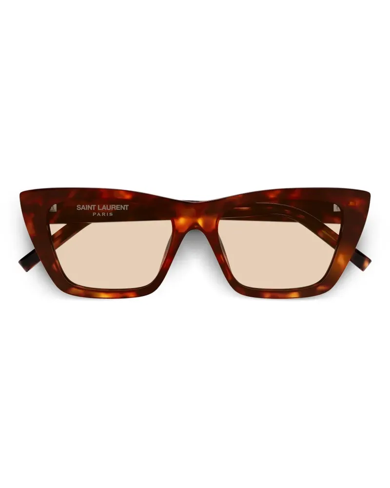 Saint Laurent Sonnenbrille mit geometrischem Gestell - Braun Braun