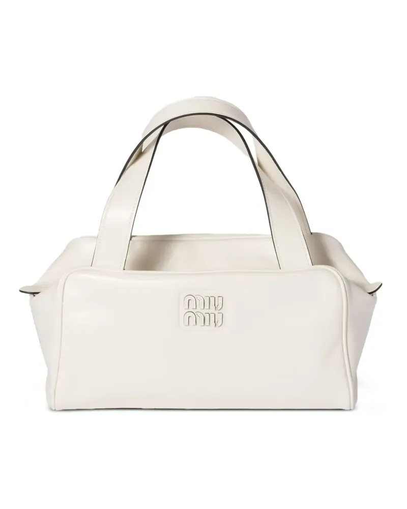 Miu Miu Tote Bag aus Leder - Weiß Weiß