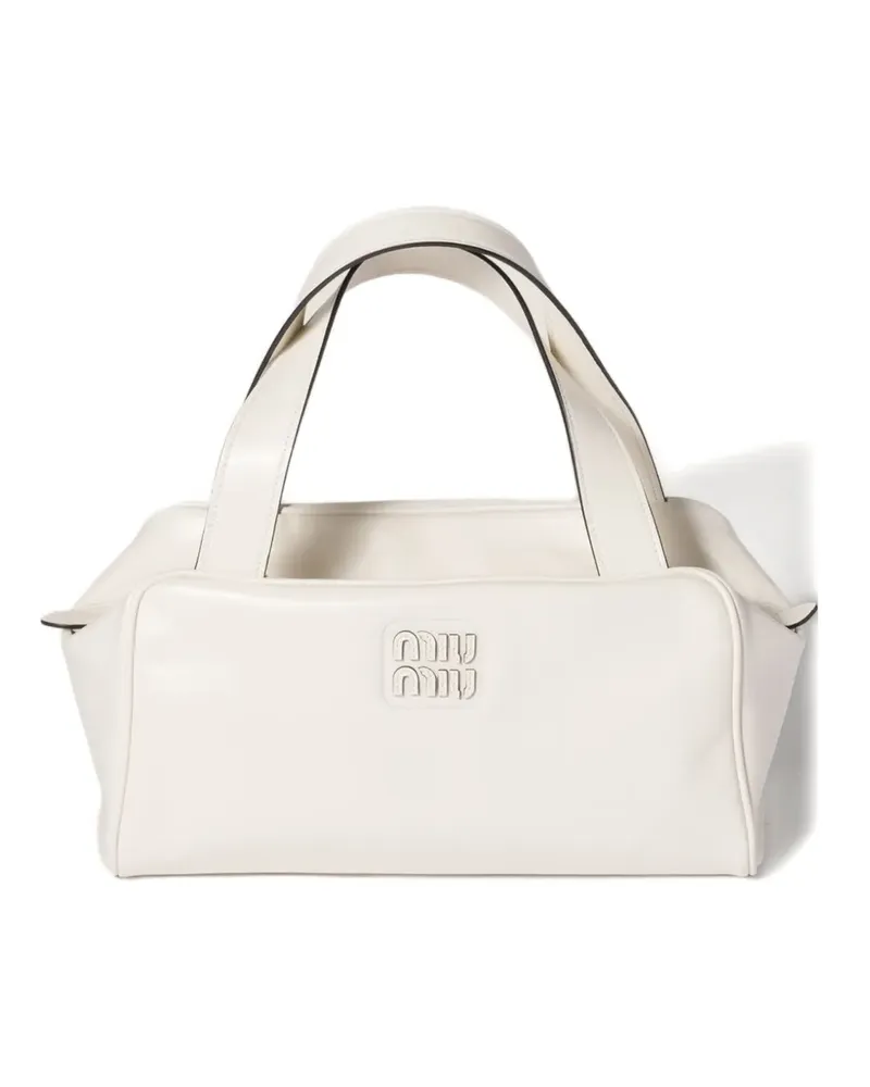 Miu Miu Tote Bag aus Leder - Weiß Weiß