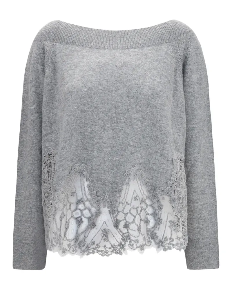 Ermanno Scervino Pullover mit U-Boot-Ausschnitt - Grau Grau