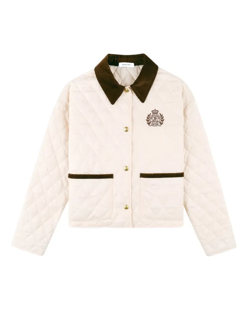 SPORTY & RICH Gesteppte Jacke mit Stickerei - Weiß Weiß