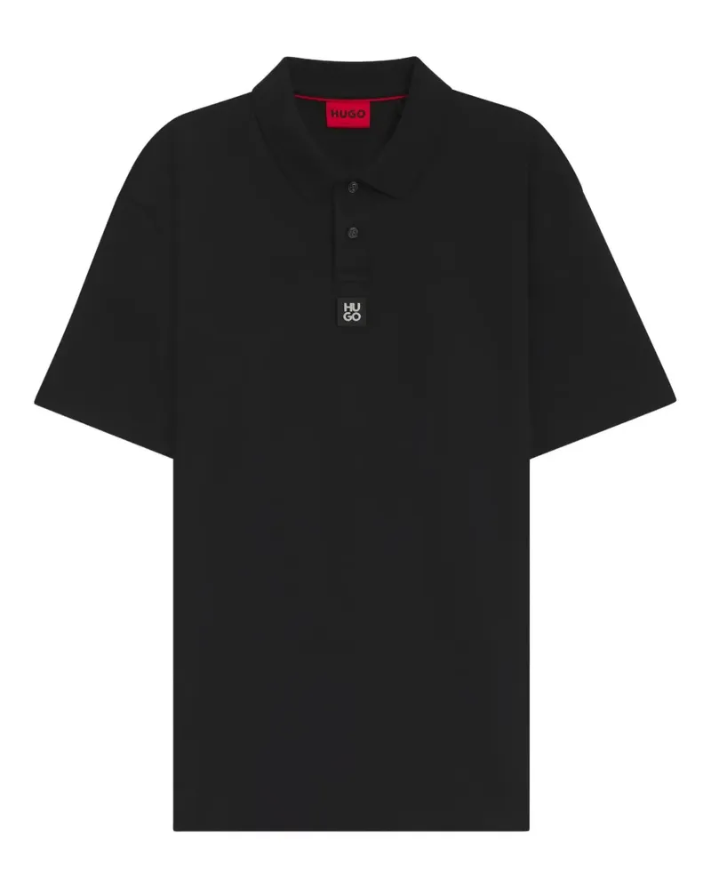 HUGO BOSS Poloshirt mit Logo-Patch - Schwarz Schwarz
