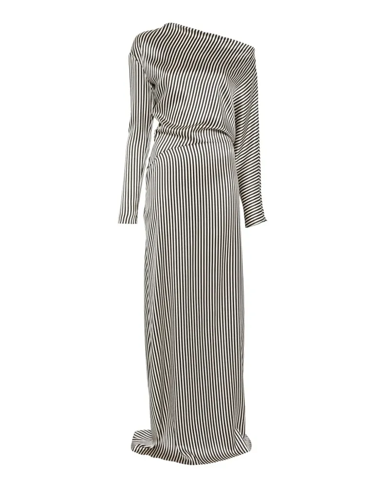 Petar Petrov striped long-sleeve maxi dress - Schwarz Schwarz