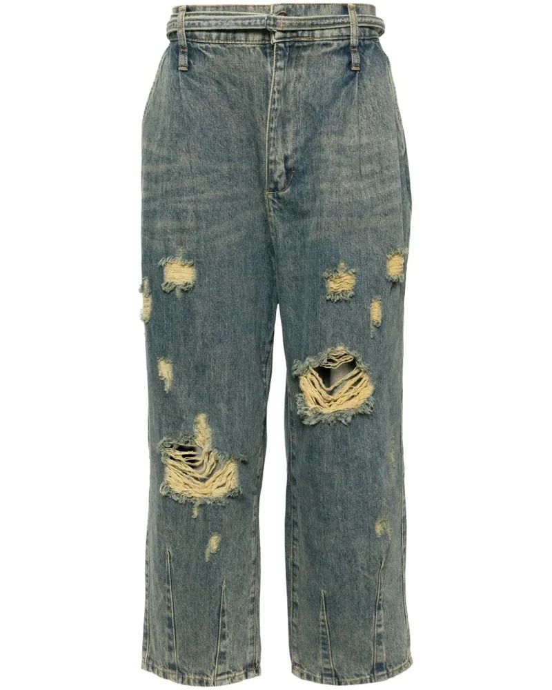 Musium Div. Jeans in Distressed-Optik Blau