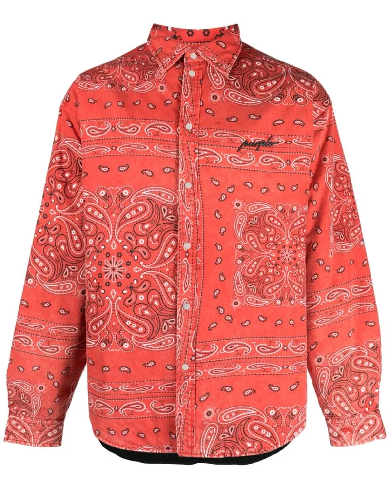 PURPLE BRAND Hemd mit Bandana-Print - Rot Rot