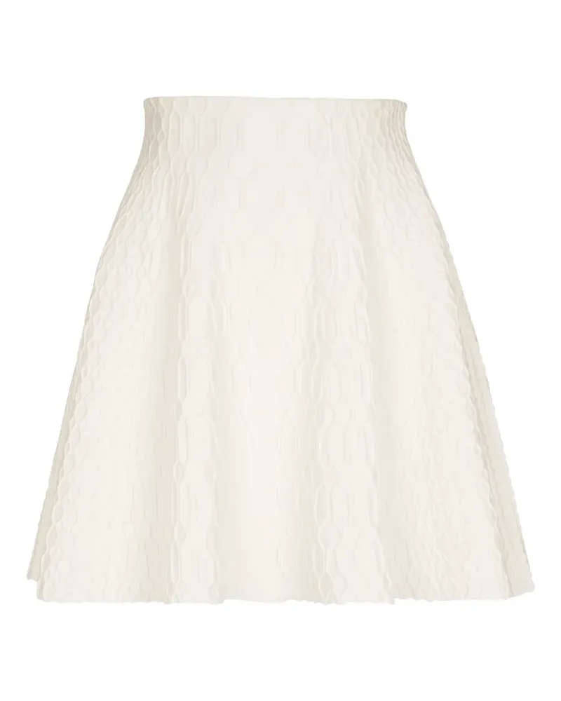 Balmain Ausgestellter Rock in Kroko-Strick - Nude Nude