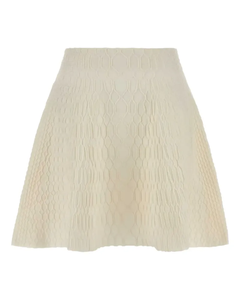 Balmain Ausgestellter Rock in Kroko-Strick - Nude Nude