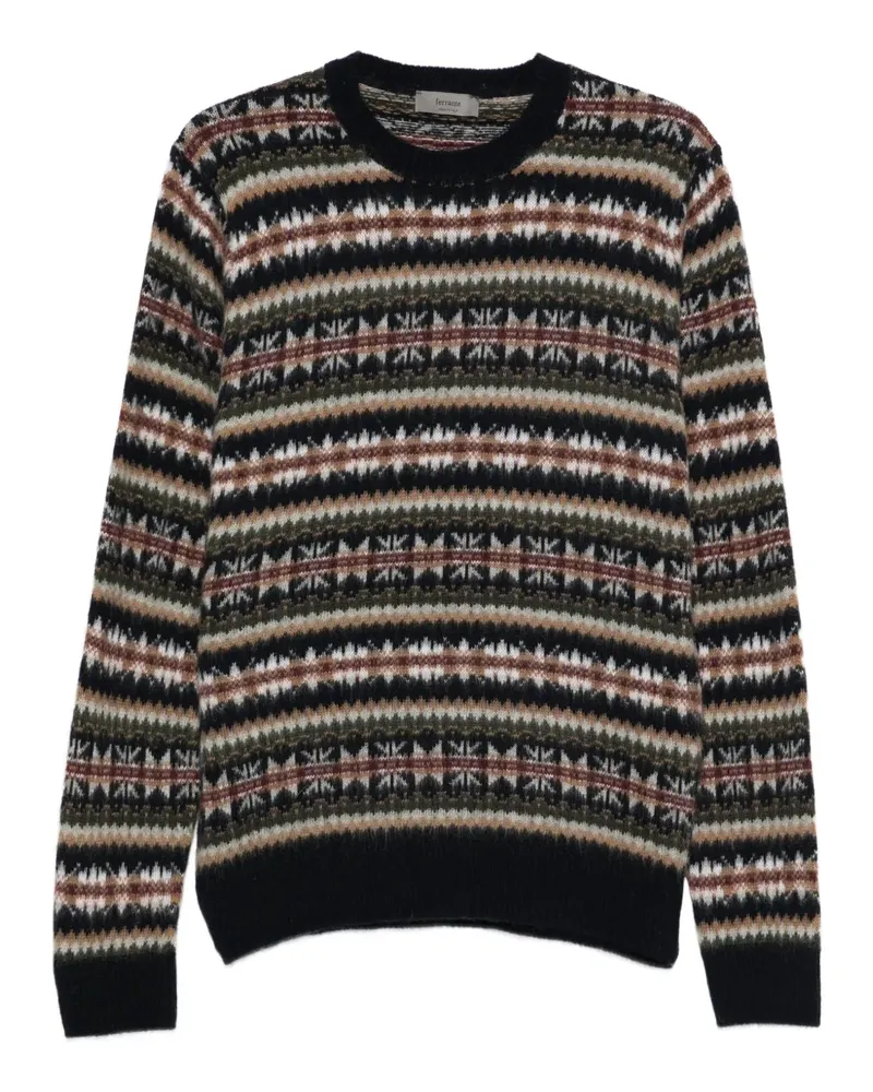 Ferrante Gemusterter Pullover mit rundem Ausschnitt - Schwarz Schwarz