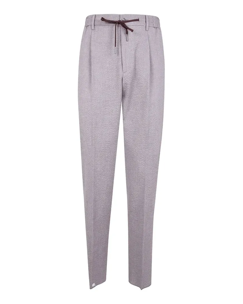 Tagliatore seersucker drawstring trousers - Grau Grau