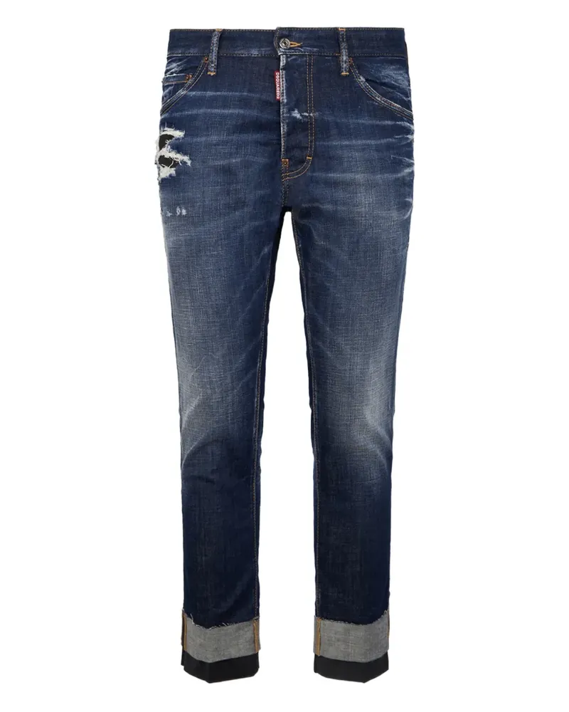 Dsquared2 Teddy Jeans im Distressed-Look - Blau Blau