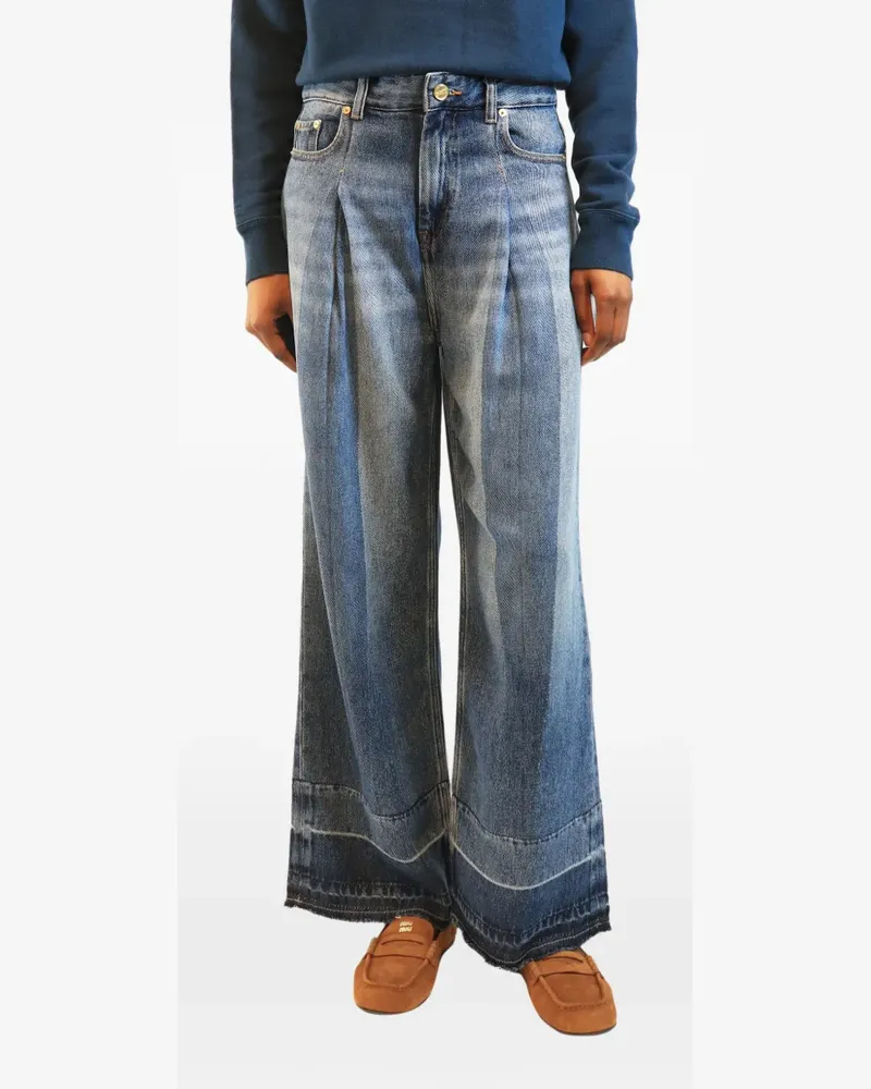 Ganni pleated wide-leg jeans - Blau Blau