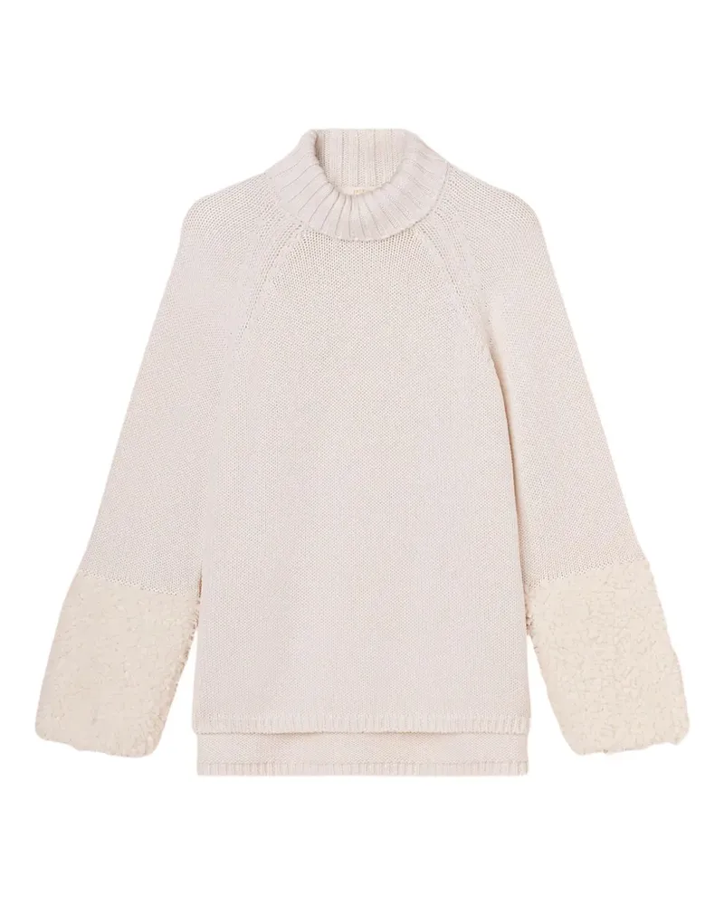 Fedeli Stehkragen-Pullover mit strukturierten Bündchen - Nude Nude