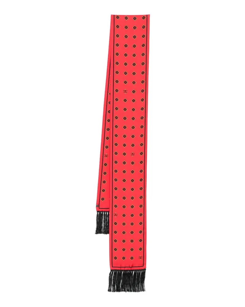 Valentino Garavani Geometrisch gemusterter Seidenschal - Rot Rot