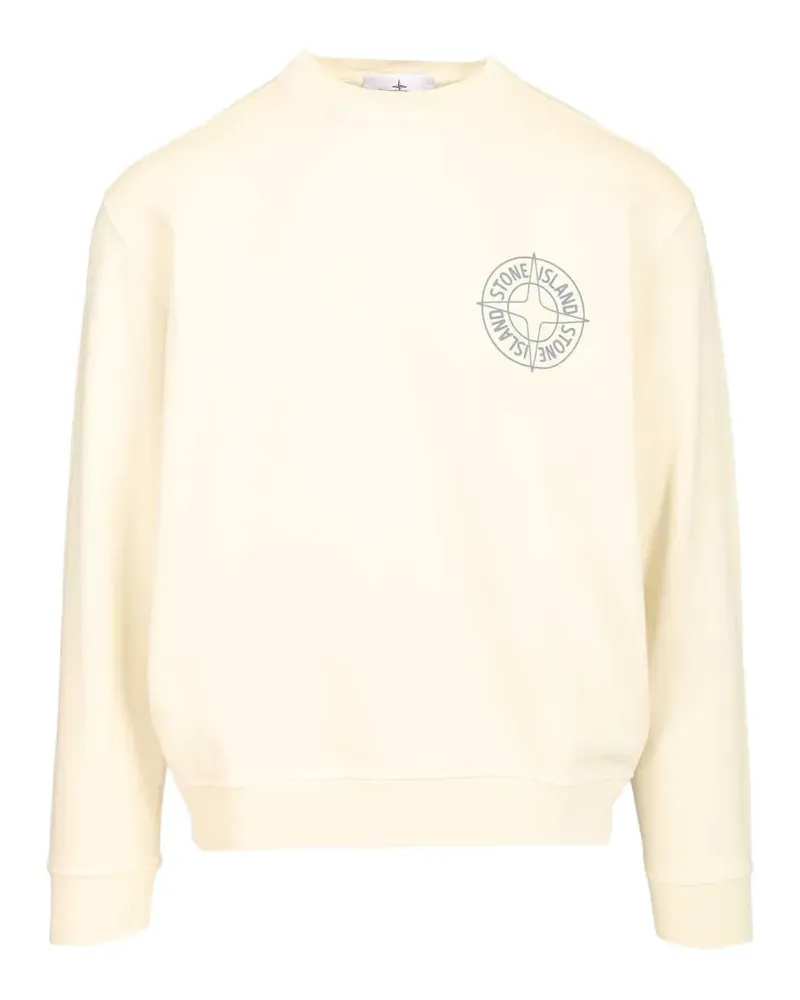 Stone Island ribbed logo print sweatshirt - Nude Nude